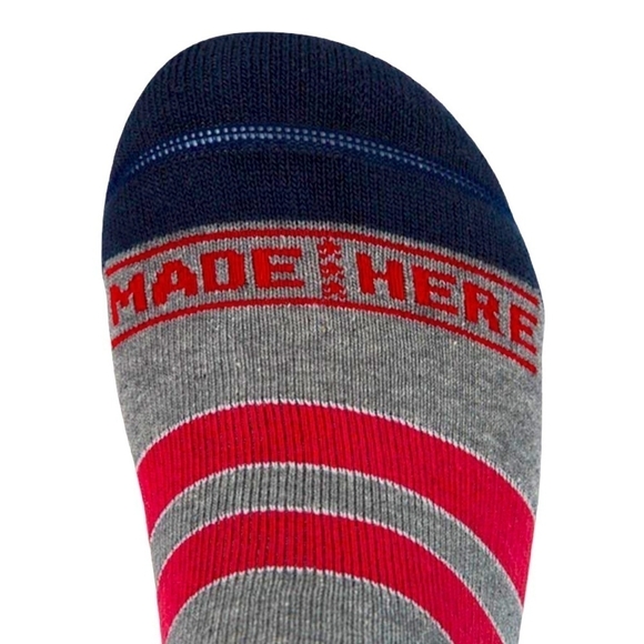 NWT MADE HERE University No Show Grey/Red Cotton Socks Unisex Socks, S/M - Picture 5 of 6